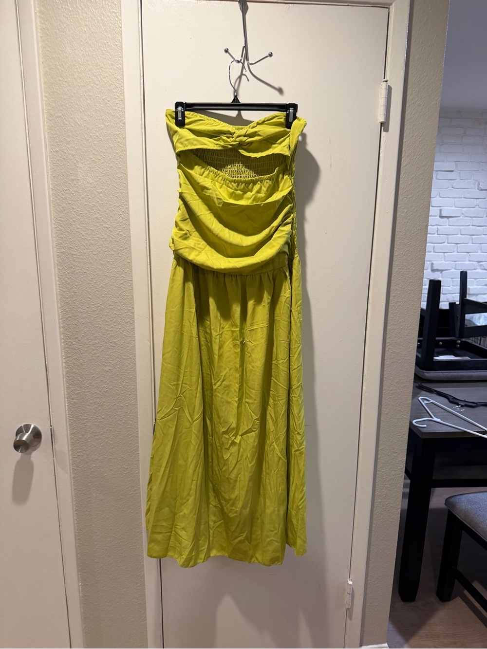 Strapless Lime Green Maxi Dress - Women's